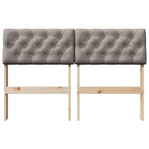vidaXL T&ecirc;te de lit capitonn&eacute;e Taupe 120 cm Pin massif
