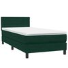 vidaXL Sommier &agrave; lattes de lit et matelas et LED vert fonc&eacute; 80x220 cm velours