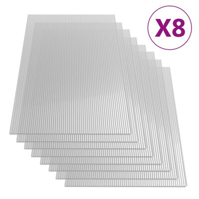 vidaXL Feuilles de polycarbonate 8 pcs 4 mm 121x60 cm