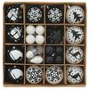 vidaXL Ensemble de Boules de Noël 40 pcs Noir et Blanc Plastique
