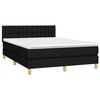 vidaXL Sommier &agrave; lattes de lit avec matelas Noir 140x200 cm Tissu