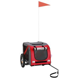 vidaXL Remorque de v&eacute;lo pour animaux de compagnie rouge et gris