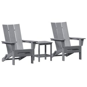 vidaXL Chaise de jardin 3 pcs Gris clair 80.5 x 74.5 x 92 cm