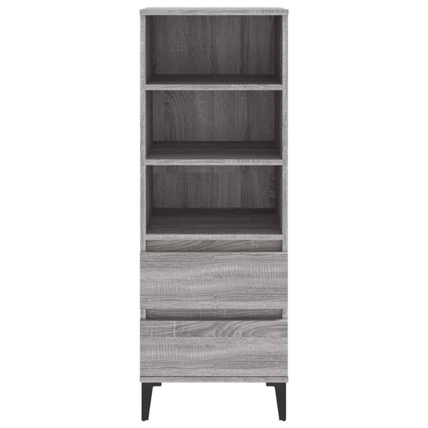 vidaXL Buffet haut Sonoma gris 40x36x110 cm Bois d'ingénierie