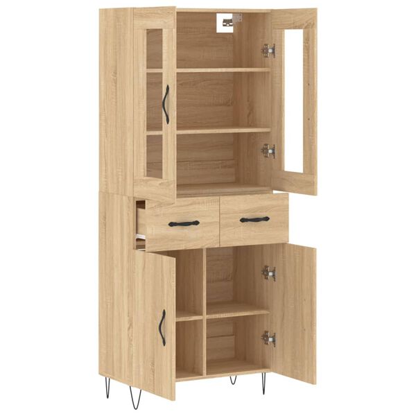 vidaXL Buffet haut Ch&ecirc;ne sonoma 69,5x34x180 cm Bois d'ing&eacute;nierie