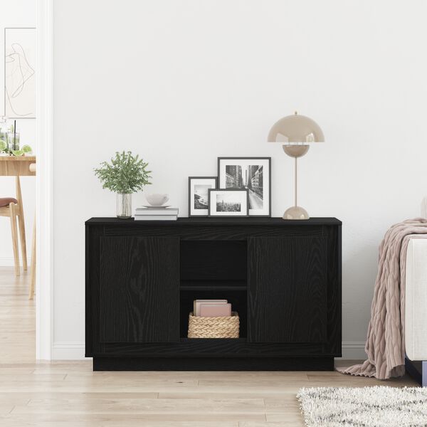 vidaXL Buffet Ch&ecirc;ne noir 102 x 35 x 60 cm Bois d'ing&eacute;nierie