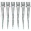 vidaXL Piquets au sol 6 pcs Argenté 14x14x91 cm Acier galvanisé