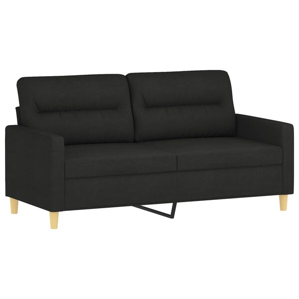 vidaXL Canap&eacute; &agrave; 2 places Noir 140 cm Tissu