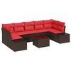 vidaXL Ensemble de canap&eacute; de jardin 8 pcs Marron polyrotin