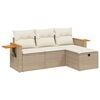 vidaXL Salon de jardin avec coussins 4 pcs beige r&eacute;sine tress&eacute;e