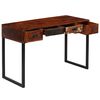 vidaXL Bureau Bois de Sesham massif et cuir véritable 117x50x76 cm