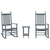vidaXL Chaises &agrave; bascule lot de 2 table pliable gris massif peuplier