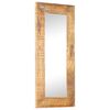 vidaXL Miroir sculpt&eacute; &agrave; la main 110x50x2,5 cm bois de manguier solide
