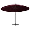 vidaXL Parasol suspendu avec poteau bordeaux 3 m