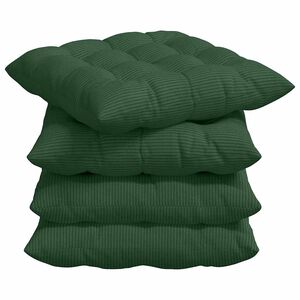 vidaXL Coussins de si&egrave;ge 4 pcs Vert fonc&eacute; 40 x 40 x 6 cm