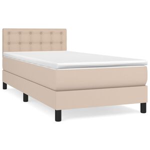 vidaXL Sommier &agrave; lattes de lit avec matelas Cappuccino 90x200 cm