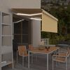 vidaXL Auvent manuel r&eacute;tractable avec store LED 3x2,5 m Jaune et blanc