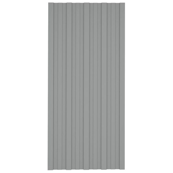 vidaXL Panneau de toiture 36 pcs Gris 100 x 45 cm Acier galvanis&eacute;