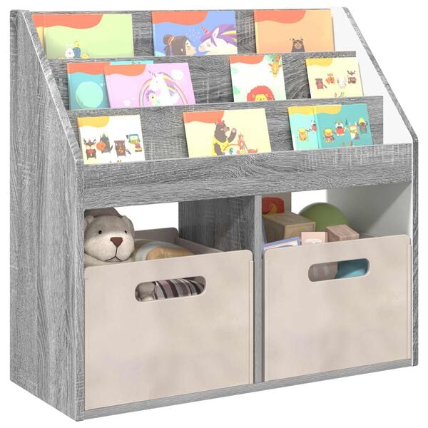vidaXL Biblioth&egrave;que pour enfants Gris Sonoma 72,5 x 29,5 x 69 cm