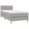 vidaXL Sommier &agrave; lattes de lit avec matelas Gris clair 100x200cm Tissu