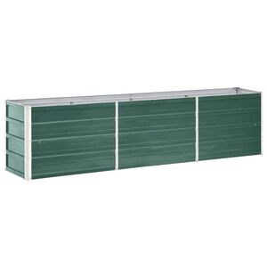 vidaXL Lit sur&eacute;lev&eacute; de jardin Acier galvanis&eacute; 240x40x45 cm Vert