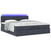 VidaXL Cadre de lit ottoman avec matelas gris fonc&eacute; 180x200 cm velours