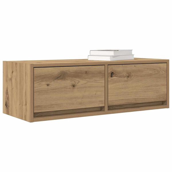 vidaXL Meuble TV ch&ecirc;ne artisanal 80x31x25,5 cm bois d'ing&eacute;nierie