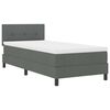 vidaXL Lit &agrave; ressorts avec matelas Gris fonc&eacute; 90 x 190 cm tissu