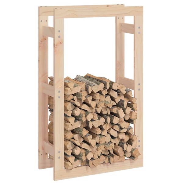 vidaXL Support pour bois de chauffage 60x25x100 cm Bois de pin massif