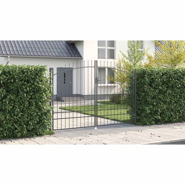 vidaXL Porte de Jardin avec verrouillage Gris 200 x 300 cm Acier
