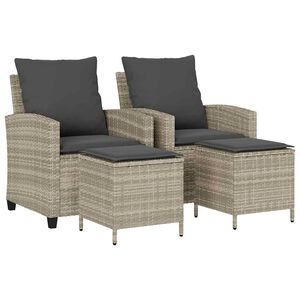 vidaXL Ensemble de canap&eacute; de jardin 4 pcs avec coussins gris r&eacute;sine tress&eacute;e clair