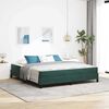 vidaXL Lit &agrave; ressorts avec matelas Vert fonc&eacute; 180 x 220 cm tissu