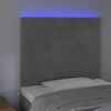vidaXL T&ecirc;te de lit &agrave; LED Gris clair 90x5x118/128 cm Velours