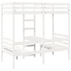 vidaXL Lit mezzanine avec bureau et chaises blanc 90x200 cm pin massif