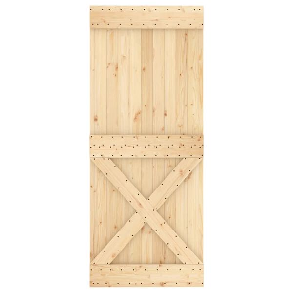 vidaXL Porte coulissante et kit de quincaillerie 100x210 cm pin massif