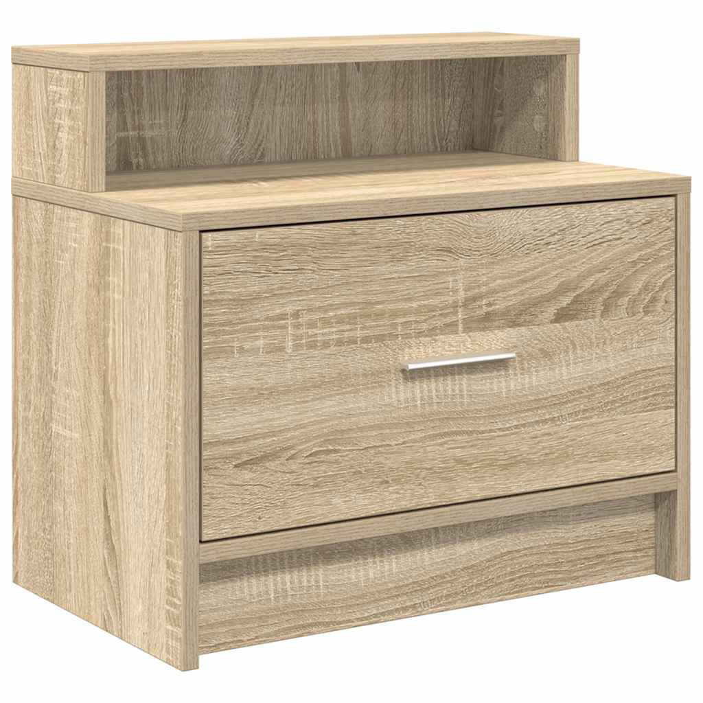 vidaXL Tables de chevet avec tiroir 2 pcs chêne sonoma 51x31x47 cm