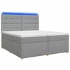 vidaXL Lit boxspring avec matelas Gris clair 200 x 200 cm Tissu