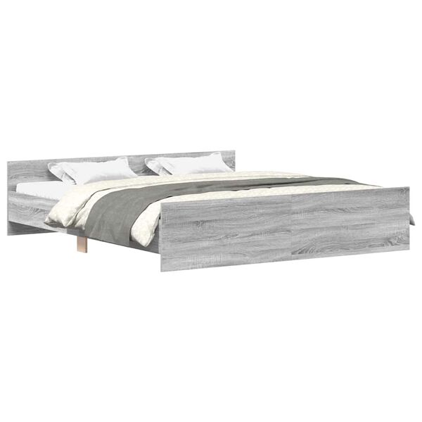 vidaXL Cadre de lit sans matelas sonoma gris 180x200 cm