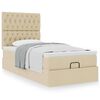 vidaXL Lit ottoman avec matelas cr&egrave;me 90x200 cm tissu