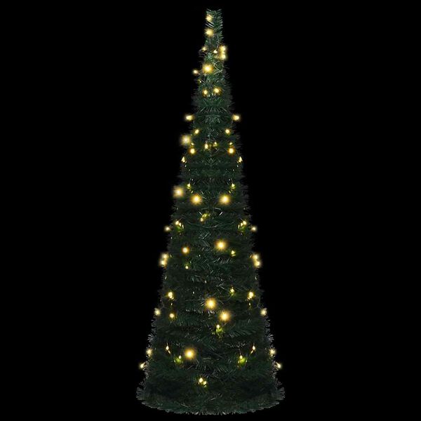 vidaXL Sapin de No&euml;l artificiel pr&eacute;-&eacute;clair&eacute; avec guirlandes vert 180cm