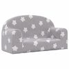 vidaXL Canap&eacute; enfants 2 places gris clair avec &eacute;toiles peluche douce