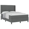 vidaXL Lit &agrave; ressorts avec matelas Gris fonc&eacute; 190 x 140 cm tissu