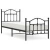 vidaXL Cadre de lit m&eacute;tal sans matelas avec pied de lit noir 80x200 cm