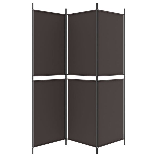 vidaXL Cloison de séparation 3 panneaux Marron 150x180 cm Tissu