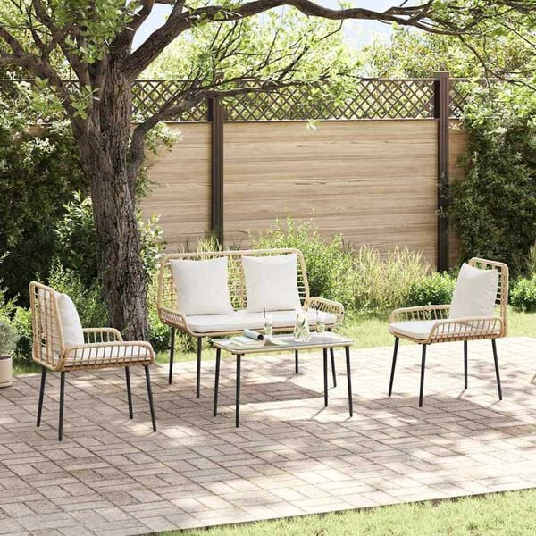 vidaXL Ensemble de salle à manger pour jardin 3 pcs Marron et Crème