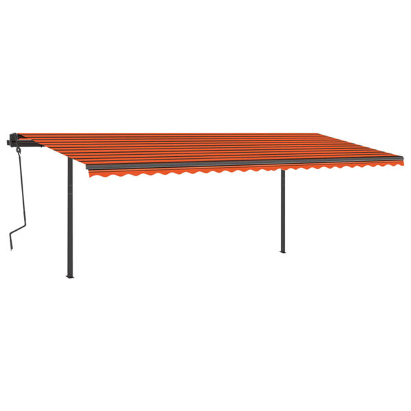 vidaXL Auvent automatique r&eacute;tractable poteaux 6x3 m Orange et marron
