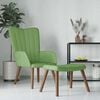 vidaXL Chaise de relaxation avec repose-pied Vert clair Velours