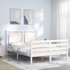 vidaXL Cadre de lit sans matelas blanc 140x190 cm bois massif