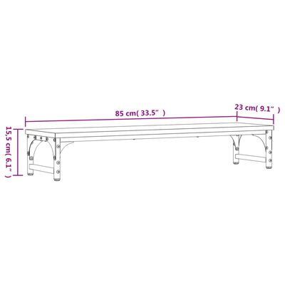 vidaXL Support de moniteur chêne sonoma 85x23x15,5cm bois d'ingénierie