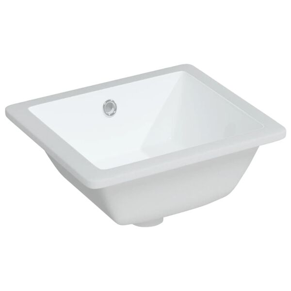 vidaXL &Eacute;vier de salle de bain blanc rectangulaire c&eacute;ramique